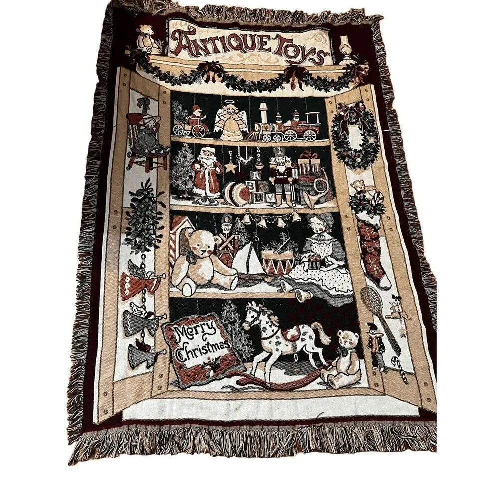 Vintage Antique Toys Tapestry Throw Blanket